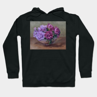 Pink Roses in Gravy Boat Still Life Hoodie